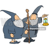 Two Wizards, One's Holding a Lantern and the Other is Holding a Walking Stick Clipart © djart #4217