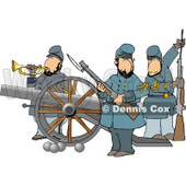Union Soldier Armed with Rifles and a Canon Clipart © djart #4222