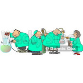 Four Scientists Testing Chemicals in a Science Lab  Clipart © djart #4227