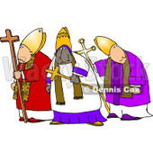 Three Bishops Standing Together, One is Ethnic Clipart © djart #4239