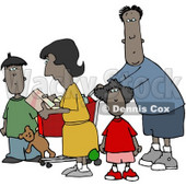 Ethnic Family Shopping Together at a Grocery Store Clipart © djart #4241