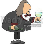 Male Waiter Serving Wine in a Glass Clipart © djart #4249