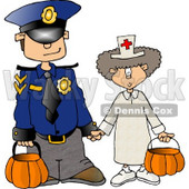 Halloween Police Officer and Doctor Clipart © djart #4255