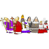 Group of Religious Nuns and Bishops Clipart © djart #4265
