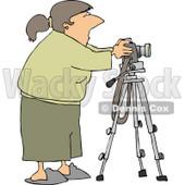 Freelance Photographer Taking Photographs with Digital Camera Mounted to a Tripod Clipart © djart #4268