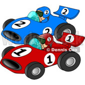 Cars Racing Each other Down a Speedway Clipart © djart #4274