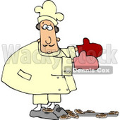 Baker Accidentally Dropping a Pan of Baked Cinnamon Rolls On the Floor Clipart © djart #4291