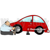 Businessman Changing a Flat Tire Clipart © djart #4292