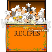 Concept Clipart Illustration of Chef's & Cooks in a Recipe Box © djart #4298