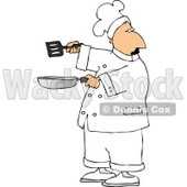 Male Chef Holding a Skillet and Spatula Clipart © djart #4304