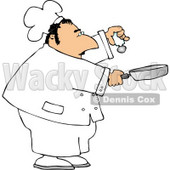 Male Chef Holding a Salt Shaker and a Skillet Clipart © djart #4308