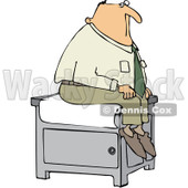 Royalty-Free (RF) Clipart Illustration of a Man Sitting Nervously On A Medical Table In A Doctors Office © djart #432129