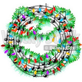 Christmas Music Symbols Decorated with Lights Clipart © djart #4326