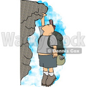 Male Hiker Hanging On a Mountainside Cliff Clipart © djart #4328