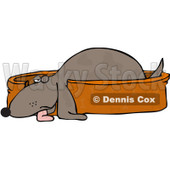 Royalty-Free (RF) Clipart Illustration of a Tired Pooch Resting In A Doggy Bed © djart #433477