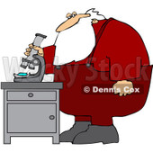 Royalty-Free (RF) Clipart Illustration of Santa Standing And Using A Microscope © djart #433599