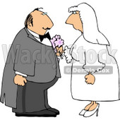 Caucasian Bride and Groom Getting Married Clipart © djart #4336