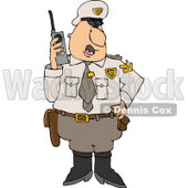 Male Cop In Uniform, Talking On a Portable CB Radio Clipart © djart #4337