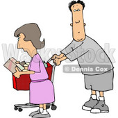 Husband and Wife Grocery Shopping Clipart © djart #4342
