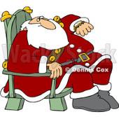 Royalty-Free (RF) Clipart Illustration of Santa Sitting In A Chair And Glancing At His Watch © djart #435838