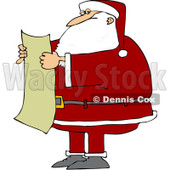 Royalty-Free (RF) Clipart Illustration of Santa Reading a List © djart #436089