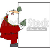 Royalty-Free (RF) Clipart Illustration of Santa Holding Up A Big Sign And Pointing © djart #436090