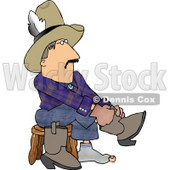 Holy Sock Cowboy Putting Boots On Feet Clipart © djart #4375