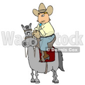 Cowboy Riding High On a Horse Clipart © djart #4383
