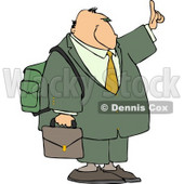 Traveling Businessman Trying to Get a Ride by Holding Hand Out Clipart © djart #4404