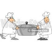 Two Chefs Carrying a Large Oversized Pot of Food Clipart © djart #4408