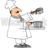 Professional Male Chef Making Gravy Clipart © djart #4413