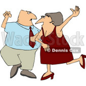 Man and Woman, Husband and Wife Dancing Together On a Dance Floor Clipart © djart #4416