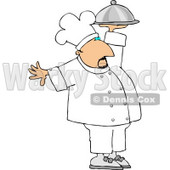 Professional Male Chef Carrying a Covered Serving Plate Clipart © djart #4423