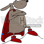 Royalty-Free (RF) Clip Art Illustration of a Super Dog Standing Proudly In His Cape © djart #442583