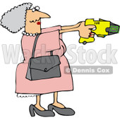 Royalty-Free (RF) Clip Art Illustration of a Granny Defending Herself With A Taser Gun © djart #442588