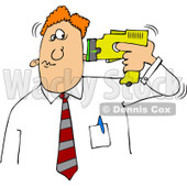 Royalty-Free (RF) Clip Art Illustration of a Businessman Holding A Taser To His Head © djart #442591