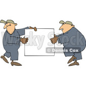 Royalty-Free (RF) Clip Art Illustration of Worker Men Carrying A Blank Sign © djart #442600