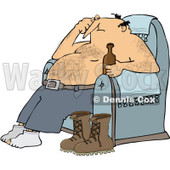Royalty-Free (RF) Clip Art Illustration of a Man Drinking A Beer In His Chair After A Hard Day © djart #442602