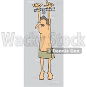 Royalty-Free (RF) Clip Art Illustration of a Man Chained Against A Stone Wall © djart #442610