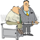 Royalty-Free (RF) Clip Art Illustration of a Doctor Holding A Reflex Hammer By His Patient © djart #442612