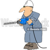 Male Construction Worker Drilling Into a Wall Clipart © djart #4444