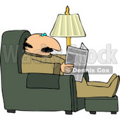 Man Sitting On a Recliner In His Livingroom, Reading the Local Newspaper Clipart © djart #4449