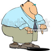 Businessman Pointing at an Uncovered Manhole Clipart © djart #4452