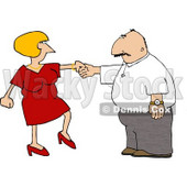 Wife Trying to Get Her Husband to Dance Clipart © djart #4460