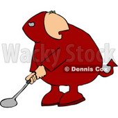 Devil Playing Golf Game Clipart © djart #4477