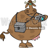 Photographer Cow Taking Photographes with a Digital Camera Clipart © djart #4527