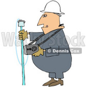Royalty-Free (RF) Clipart Illustration of a Gas Worker Guy Carrying A Detector © djart #46047