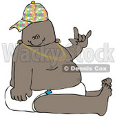 Royalty-Free (RF) Clipart Illustration of a Hip Hop Or Gangster Baby Wearing A Hat And Diaper And Gesturing © djart #46048
