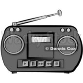 Old Potable Boombox Stereo System Clipart © djart #4610