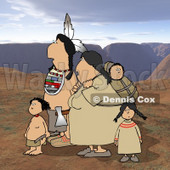 Indian Family Traveling Together On Rocky Mountainous Terrain Clipart © djart #4616